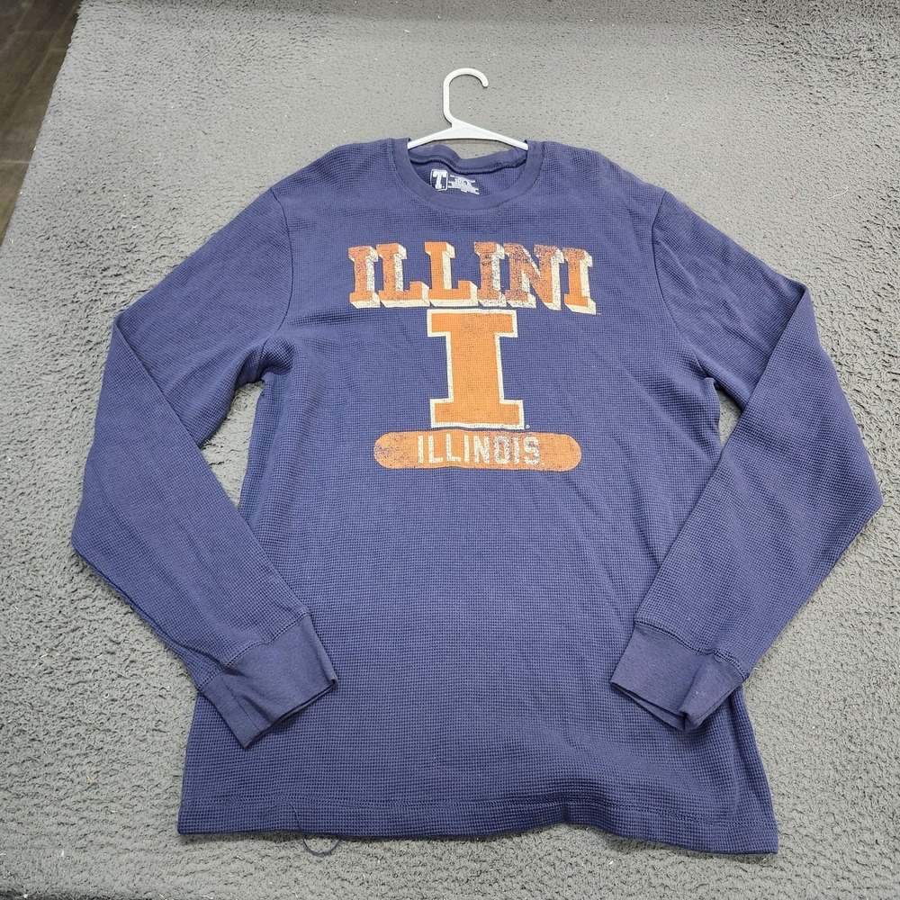Illinois Fighting Illini Shirt Mens XL Blue NCAA College University T Thermal